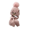 thumbnail image 2 of Conjunto de gorro y bufanda de invierno para niños, gorro de punto con orejeras, cálido para viajar y escalar Rosa, 2 of 8