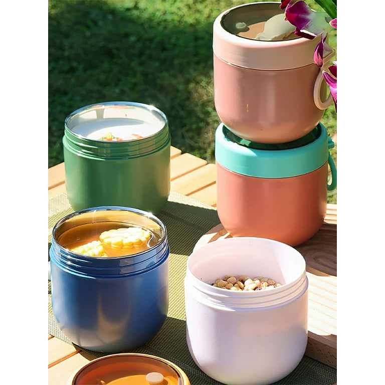 Overnight Oat Containers with Lids and Spoons,Portable Plastic Yogurt Jars 800ml,Leak-proof Dessert Cups for Yogurt Breakfast on The Go Cups, Oatmeal
