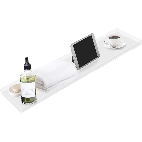 Bathtub Tray, Acrylic Bath Tray, Wine Glass Book Holder Bath Tub Table, Clear Caddy for Home Bathrooms,82*20*3cm/32.3*7.87*1.2in