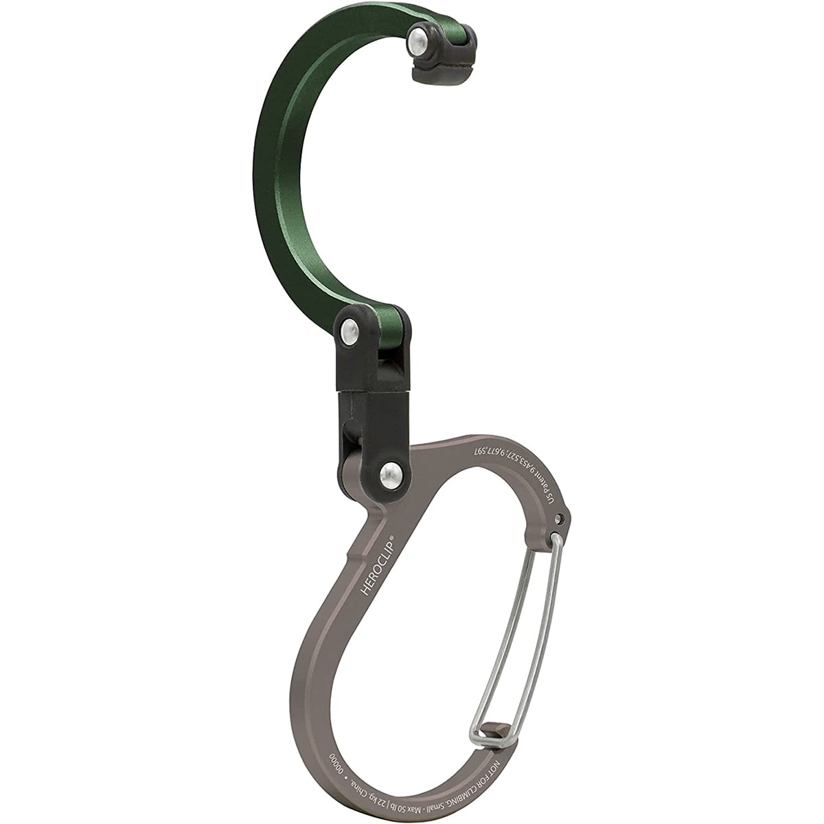 Gear Aid Heroclip Small Hybrid Camping Gear Clip - Forest Green