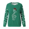 thumbnail image 4 of WEAIXIMIUNG Sweat à Rayures pour Femmes Grande Taille Décontracté Scintillant Imprimé de Noël Col Rond Manches Longues, 4 of 4