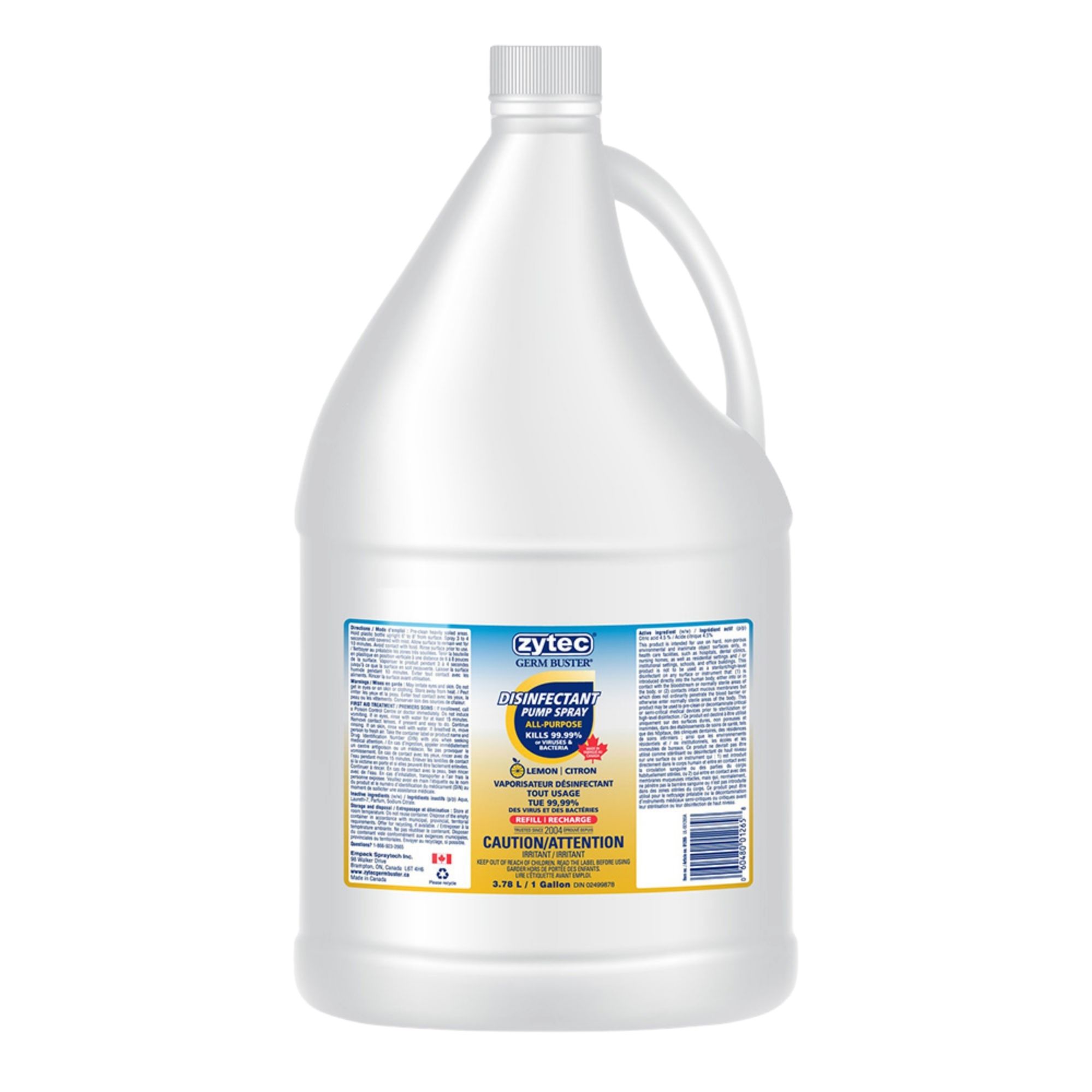 Disinfectant Spray Refill (Citric Acid) with cap 3.78L (Package of 4