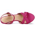 thumbnail image 4 of Sandalias Correa De Tobillo Tacón Bajo De Aguja Correas Cruzadas Para Mujer Rosa caliente 38, 4 of 6