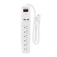 thumbnail image 4 of Barra Multicontacto Sanelec Blanco con Supresor de Picos y 2 USB para Protección de Sobrecargas, 4 of 4