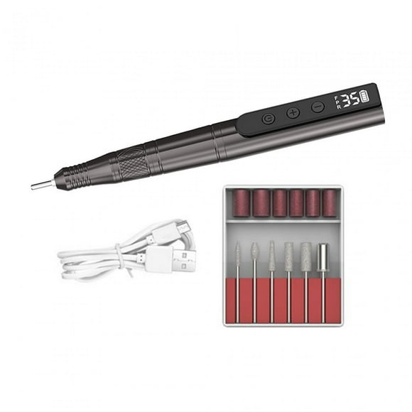 Taladros eléctricos para uñas Efiles, taladros para uñas, eliminación de uñas acrílicas, herramienta portátil con forma de pulido, amoladora compacta gris