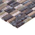 thumbnail image 5 of Sample - Modket Brown Crackle Glass Mother of Pearl Shell Natural Stone Mosaic Tile Backsplash, 5 of 6