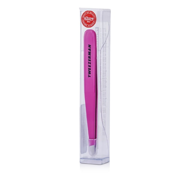 Pinza inclinada Tweezerman Pretty en acero inoxidable rosa