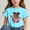 Sky Blue, variant on Spazoro Big Boys Girls Shirts Tee, Short Sleeve Cute Print Crew Neck Graphic T-Shirts Casual Summer Tops for Unisex Black Size 5 T
