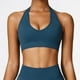 thumbnail image 3 of Ropa interior deportiva para mujer, ropa interior deportiva de alto soporte, fruncida, para Fitness, gimnasio, cuello colgante, Top de Yoga, ropa de entrenamiento con realce, ropa deportiva de realce, 3 of 5