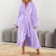thumbnail image 6 of Fuzzy Robe for Women Cute Ruffle Plush Soft Long Sleeve Robes Fluffy Warm Fleece Long Bathrobe with Pockets, 6 of 6