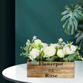 thumbnail image 4 of Maceta de flores de adornos en maceta de rosas artificiales de madera para blanco Sunnimix Rosas en maceta, 4 of 7
