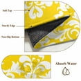 thumbnail image 2 of Baroque Yellow Round Rug 3ft Washable Circle Entryway Rugs Non Slip Vintage Damask Classic Floral Area Rug Indoor Floor Carpet for Bedroom Kitchen Living Room Home Office Dining Room Nursery, 2 of 8
