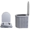 thumbnail image 1 of Inodoro portátil con tapa, orinal de emergencia plegable, agente de curado + bolsa de basura, tanque de residuos de emergencia al aire libre para acampar, senderismo, viajes en la playa, 1 of 3