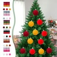 thumbnail image 6 of Christmas Tree Ornaments, Christmas Ball Decorations, 12Pc 6cm Colorful Flocking DIY Christmas Tree Hanging Pendant Accessories, Soft Material Holiday Decor for Family and Office, 6 of 6