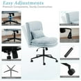 thumbnail image 6 of YEXJ Cloud Criss Cross Legged Chair,18" High Back Armless Home Office Desk Chair with Wheels,Wide Adjustable Comfy Padded Seat Task Computer Chair,Modern Swivel Makeup Vanity Chair,Fabric,Blue, 6 of 10
