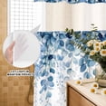 thumbnail image 3 of No Hook Shower Curtain, Blue Eucalyptus Leaves Shower Curtains for Bathroom with See Through Top Window, Summer Botanical Weeping Waterproof & Washable Bath Curtain Long 72"x78", 3 of 9