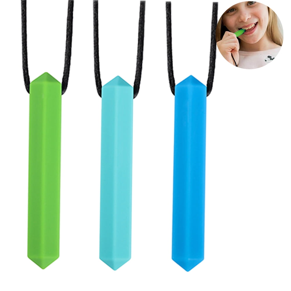 3PCS Spinner Sensory Chew Necklace Autism Kids Nail Biting Treatment Chewys 