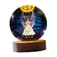 thumbnail image 3 of Bola transparente Noche de vidrio claro Luz de la pelota Decoración de la mesa decorativa Ornamento con base de madera para la sala de estudio Regalo Ángel, 3 of 8