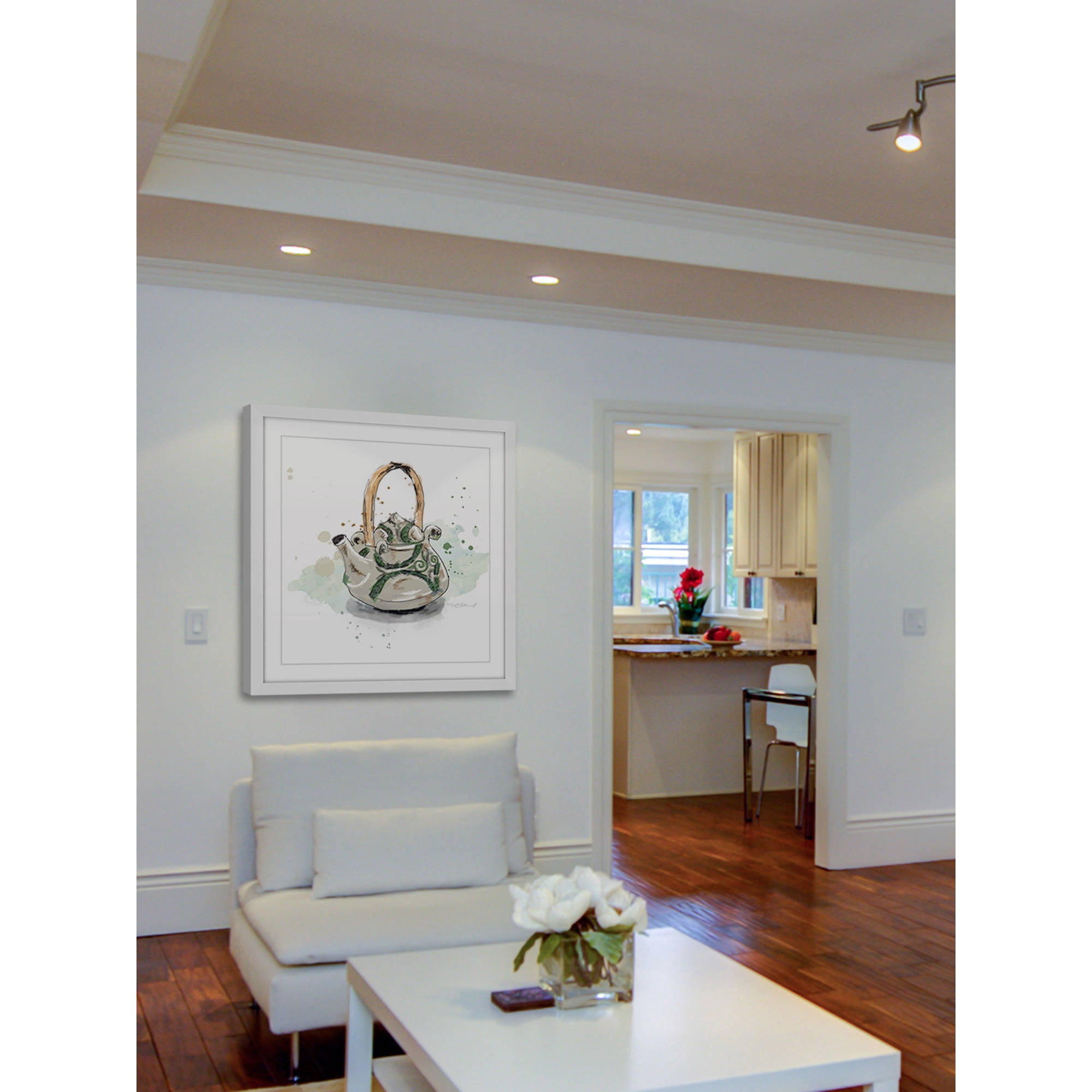 Marmont Hill "Theiere" By Marie-Eve Pharand Framed Painting Art Print, 12.0" x 1.5"