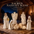 thumbnail image 4 of Moocorvic Nativity Scene Figurine Set,7-Piece Hand-Painted Family with Angel,Shepherd,Lamb,Christmas Tabletop Decor Religious Holiday Gift, 4 of 9