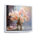thumbnail image 2 of Designart "Peach Orchids love expression I" Floral Floater Framed Wall Art Print, 2 of 7