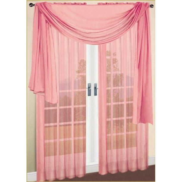 Elegant Comfort 2 Piece Sheer Panel With 2inch Rod Pocket Window Curtains 60 Inch Width X 84 Length Dusty Rose Pink Com Window Curtains 60 Inch Width X 84, 60 Inch Length Curtain Panels