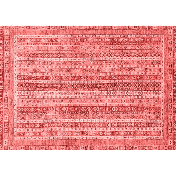 Ahgly Company Machine Washable Indoor Rectangle Oriental Red Modern Area Rugs, 2' x 4'