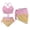 Pink Ice Cream, variant on Hibiscus Women's Summer Beach Outfit 3 Piece Set: High Waisted Bikini + Chiffon Sarong - Tropical Trendy Halter Drawstring Tummy Control Swimsuit