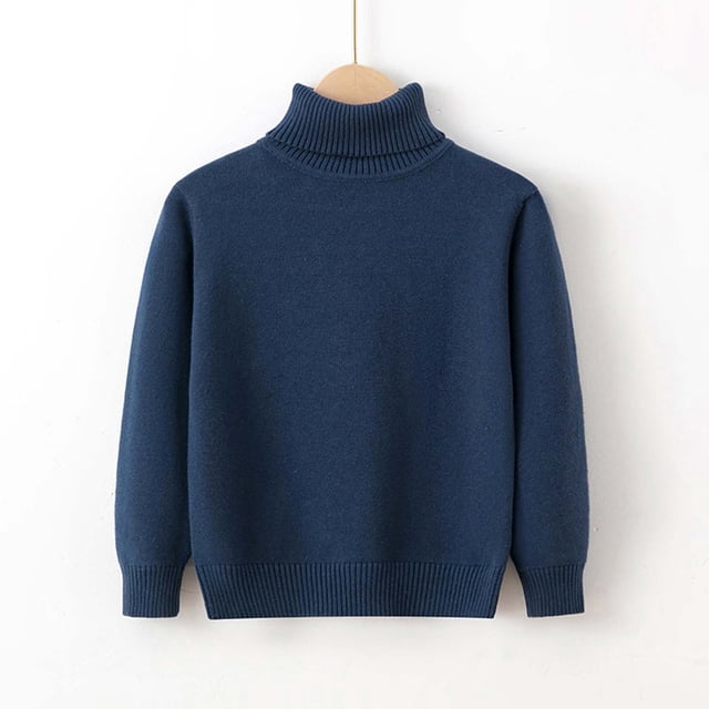 Cowsor Toddler Baby Boys Girls Knit Sweaters Turtleneck High Collar Fall Winter Soft Warm Sweater Pullover Tops