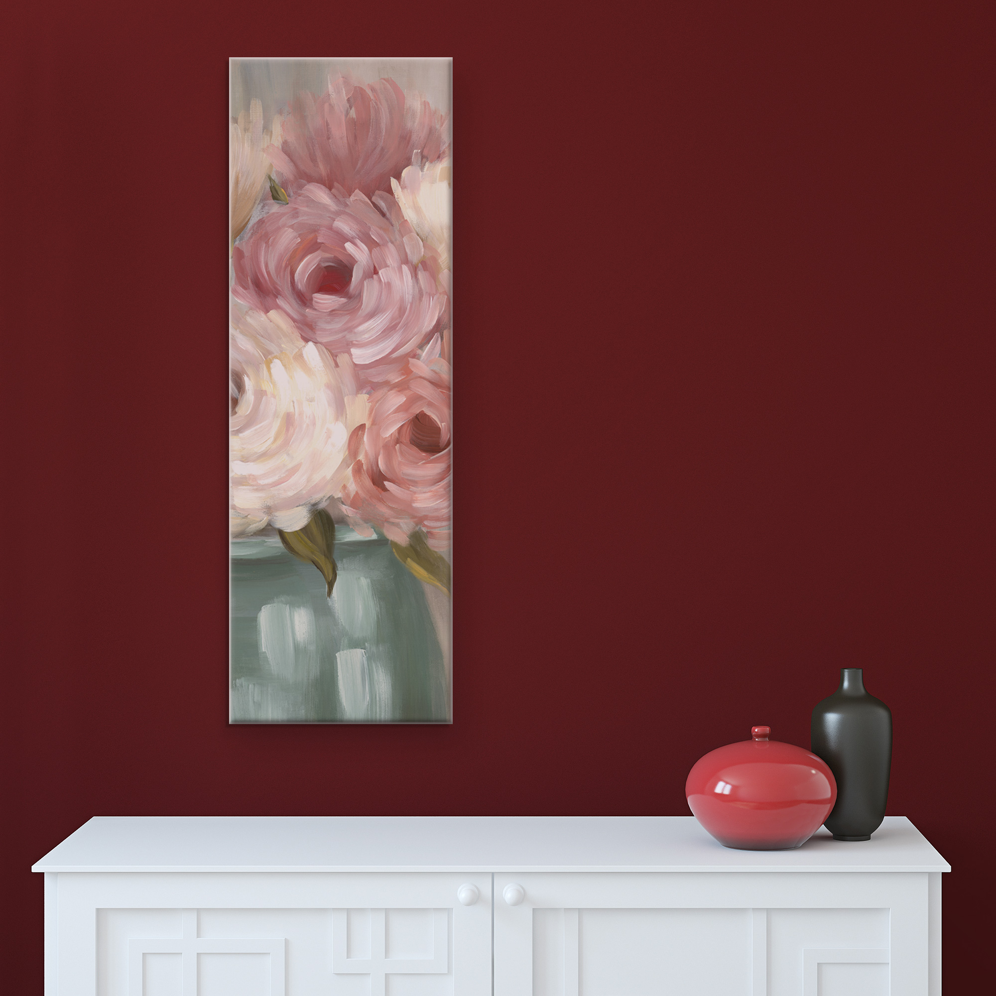 Masterpiece Art Gallery Pastel Peonies Pink By Willowbrook Fine Art Canvas Art Print 16" x 48"
