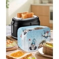 thumbnail image 4 of Blue Christmas Small Toaster Cover 2 Slice, Kitchen Appliance Covers, Winter Gnomes Snowflakes Cardinal Holly Toaster Oven Cover with Loop, Bread Machine Cover Polyester Dust Cover Protection, 4 of 4