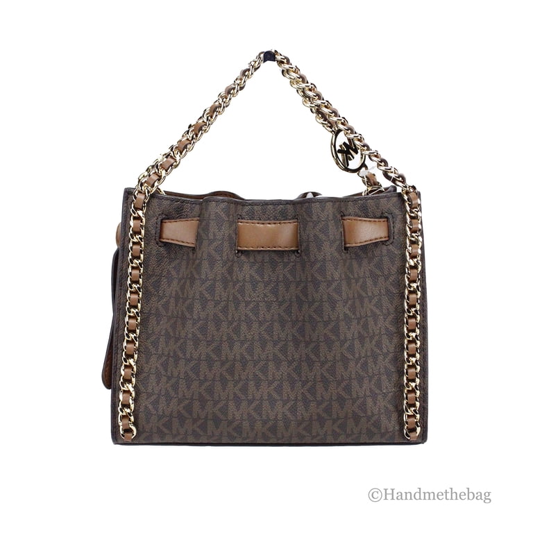 Michael Kors Mina Small Belted Brown Signature PVC Chain Inlay