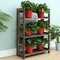 thumbnail image 3 of Proman Products Hickory Folding Bookshelf, Paulownia Wood, Walnut Color 3 Tiers, 3 of 5