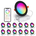 thumbnail image 1 of SikSog Downlight LED inteligente RGB de 4" 12W 1000 lm, compatible con Alexa, paquete de 12, 1 of 9