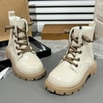 thumbnail image 4 of Quealent Boys Girls Ankle Boots Combat Boots Waterproof Boots with Side Zipper Beige for Size 13.5, 4 of 7