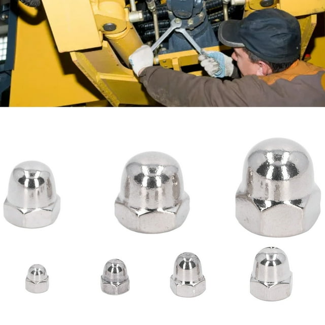 Écrous de Gland, 50 Pcs Écrous de Quincaillerie en Acier Inoxydable 304 Kit d'Accessoires pour Maintenance et Réparation