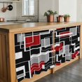 thumbnail image 6 of Red Black Geometric Tier Curtains 24 Inch Length, Modern Color Block Abstract Cafe Short Curtains for Bathroom Over Sink, Small Kitchen Curtain Light Filtering Tiered Drapes 2 Panels 27.5"Wx24"L, 6 of 8