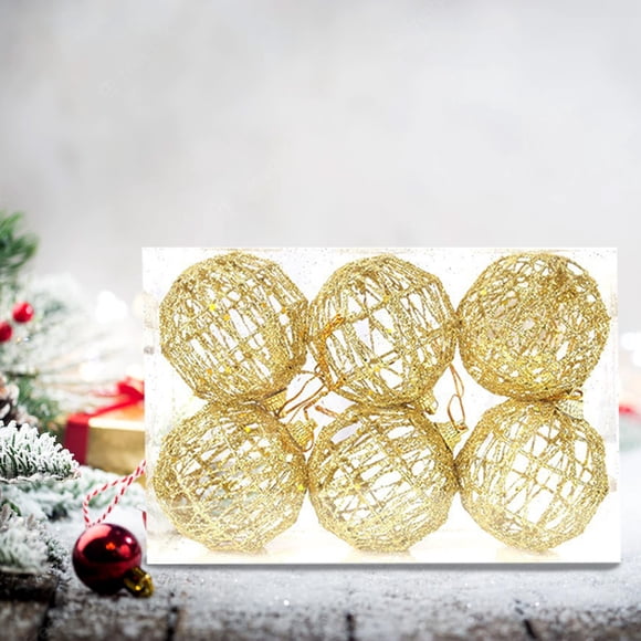 LSLJS Christmas Balls Christmas Decoration Balls Christmas Wire Balls Christmas Wire Gold Powder Hollow Balls Christmas Balls Christmas Tree Decoration Pendants, Gift for Women/Men