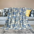 thumbnail image 2 of WERPE  Blue Monkey Blanket Gifts for Girls Boys Women Lightweight Animal Print Flannel Throw Blanket for Kids  White, 2 of 6