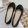 thumbnail image 4 of Ataiwee Women's Wide Width Flat Shoes, Classic Soft Round Toe Cute Bow Design Ballet Flats.(2109004,BK/MF,6 Wide), 4 of 6