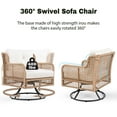 thumbnail image 3 of 4 Pieces Patio Furniture Set,Patio Conversation Sets with Swivel Chairs,Outdoor Wicker Sofa with 1 Loveseat(3 Seat), 2 Swivel Chairs,1 Coffee Table,Beige, 3 of 13