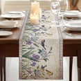 thumbnail image 3 of Table Runners 72 Inches Long Dress Scarves, Spring Flowers Farmhouse Kitchen/Dining Table Runner, Coffee Tablerunners, Vintage Floral Leaves Birds Pastoral Botanical 14x72 Inch, 3 of 9