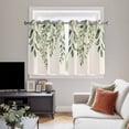 thumbnail image 5 of Eucalyptus Leaves Kitchen Curtains Short 54 Inch Length, Sage Green Spring Botanical Rustic Grommet Top Bedroom Living Room Curtains, Light Filtering Cafe Curtain Drapes 2 Panels Set 84''x54'', 5 of 9