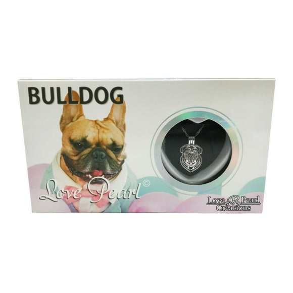 Bulldog Dog Love Pearl Creations DIY Kit Cultured Necklace Set with Stainless Steel Chain 16"