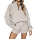 thumbnail image 5 of Chándal casual de mujer Color sólido 2 piezas Conjuntos de salón Cintura elástica Otoño Invierno FLhrweasw Nuevo, 5 of 6