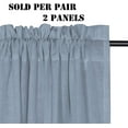 thumbnail image 5 of Rich Linen Curtains Semi-Sheer for Bedroom/Living Room|Rod Pocket Textured Flax Window Curtain Drapes, 2 Pack, 52 x 84 inch, Stone Blue, 5 of 7