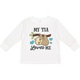 thumbnail image 3 of Inktastic My Tia Loves Me with Sloth and Hearts Boys or Girls Long Sleeve Toddler T-Shirt, 3 of 5
