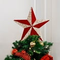 thumbnail image 6 of Velvet Christmas Tree Topper Star Plastic Hanging Decoration Ball Shaped Holiday Ornament, 6 of 6