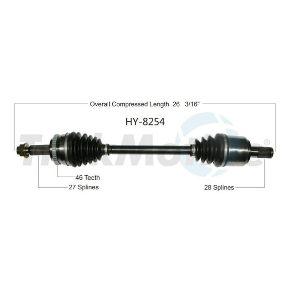 CV Axle Shaft Fits select: 2013-2015 HYUNDAI VELOSTER, 2014-2016 KIA FORTE
