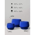 thumbnail image 3 of BEMAY Plant Pots, 4.1+5.1+6.5 inch Flower Pots with Drainage Hole and Saucer, Pack of 3 Ceramic Indoor Planters for Home and Office, Sapphire Blue, 3 of 6